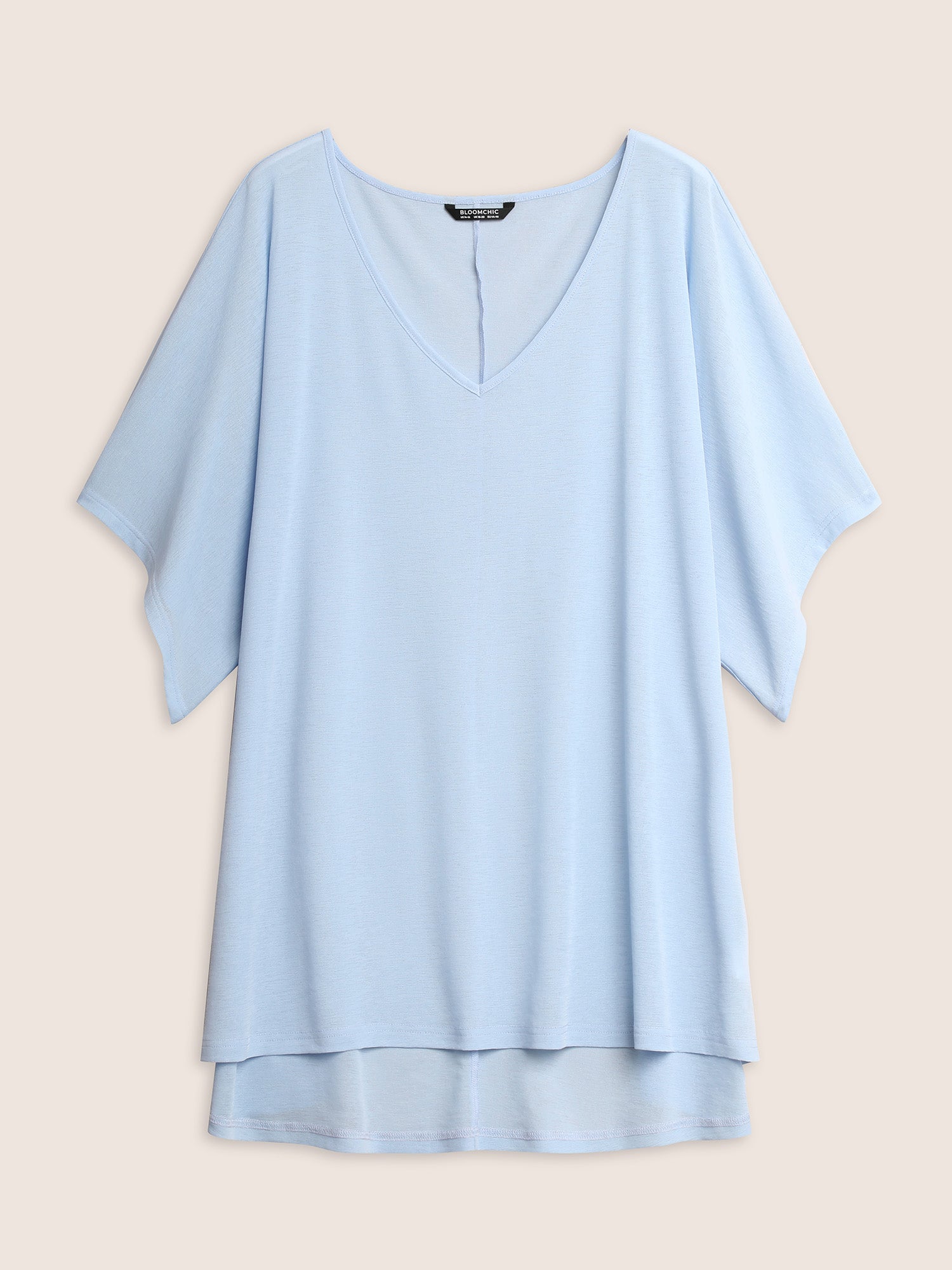 Solid Dolman Sleeve High Low Hem Sleep Dress