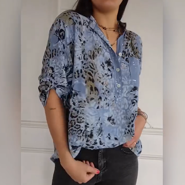 💥Hot Sales-49% OFF🍃Women's Casual Half Button Printed Shirt
