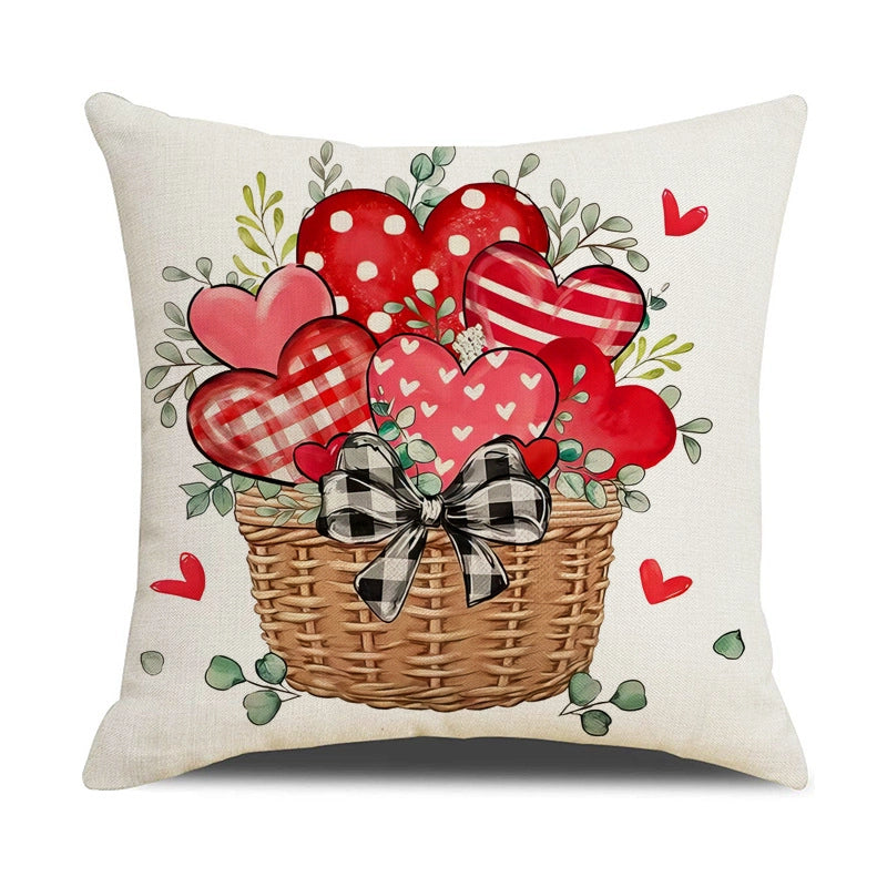 Valentine'S Day Elegant Lady Minimalist Letter Linen Pillow Cases Couch & Sofa Decor