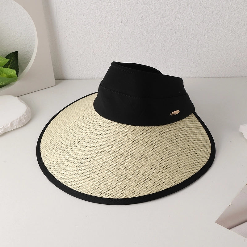 Women's Casual Minimalist Color Block Big Eaves Sun Hat