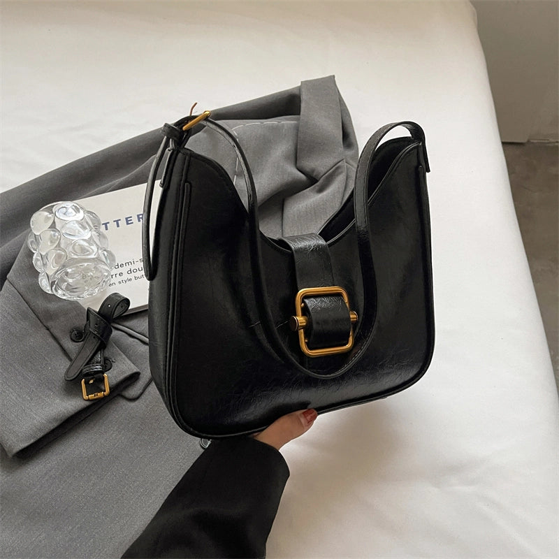 Autumn And Winter Texture Underarm Bag  New Fashion Retro Underarm Bag New Moon Bag Women's Cross-Body Bag