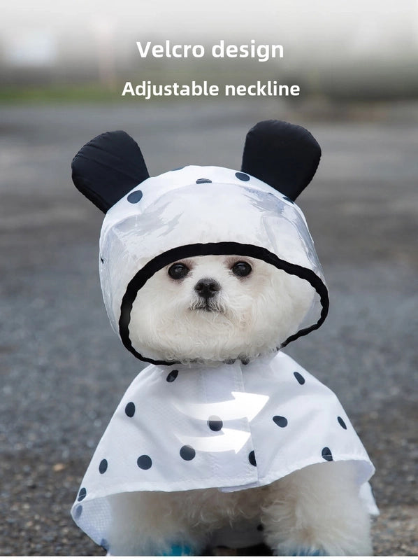 Hippy Dog Full Printed Wave Dot Bear Dog Poncho Rain Traction Pet Waterproof Two-legged Poncho Clothes