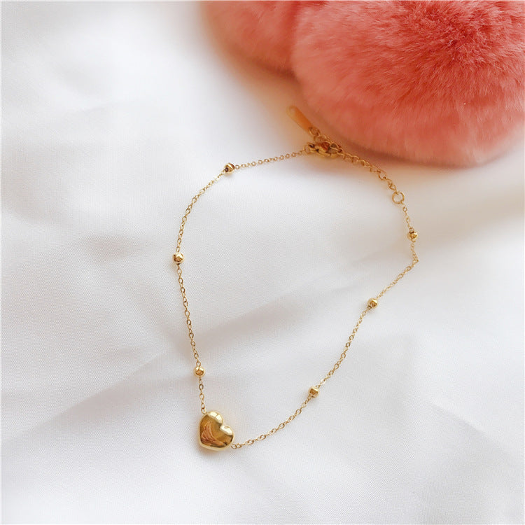 Fashion Women Heart Chain Titanium Steel Electroplating Jewelry Sets