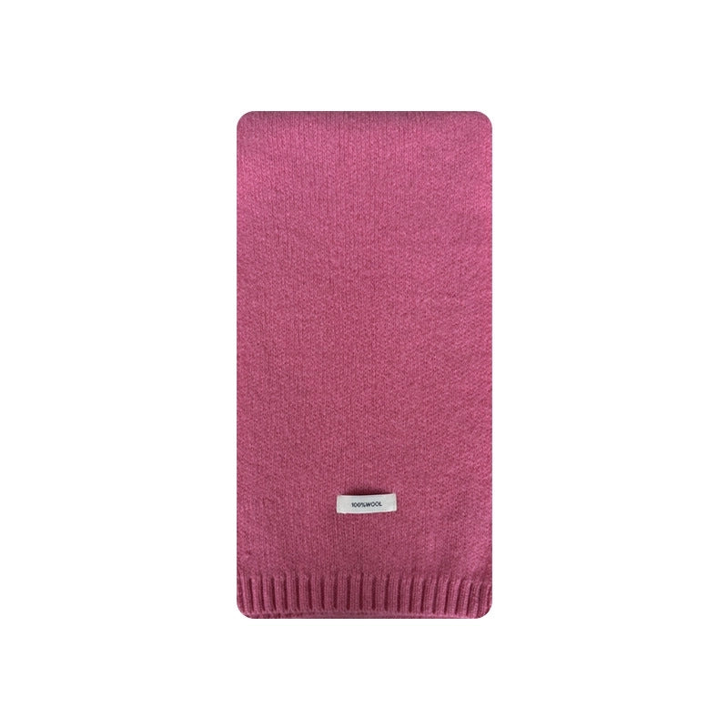 Women's Minimalist Streetwear Solid Color Wol Knitted Scarf