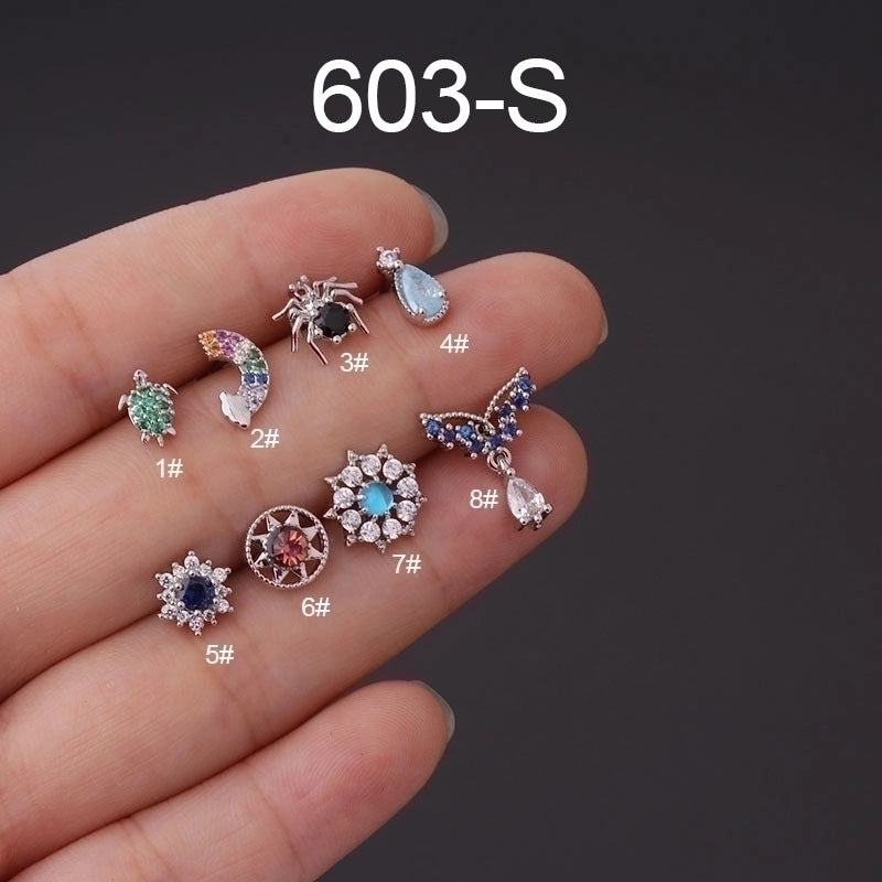 Ear Cartilage Rings & Studs Geometric 316L Stainless Steel  Copper Plating
