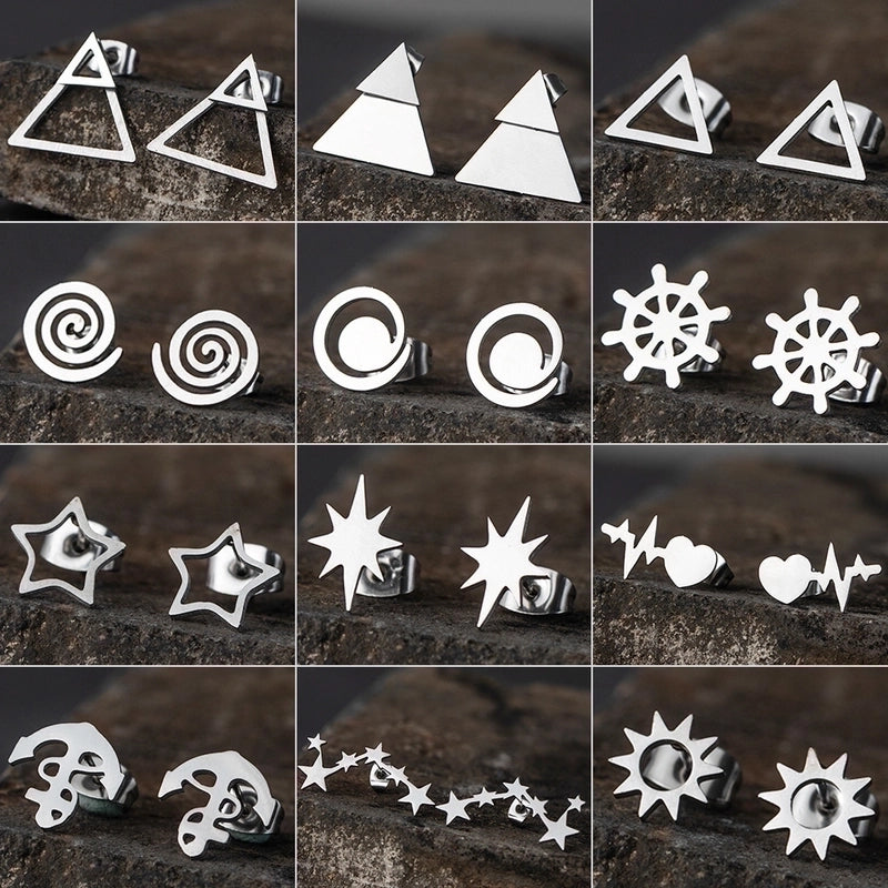 Cartoon Style Stainless Steel No Inlaid Earrings Ear Studs