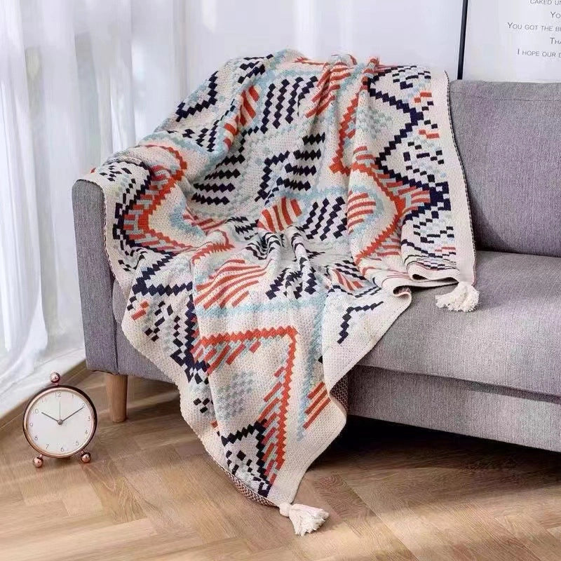 Casual Geometric Acrylic Blanket