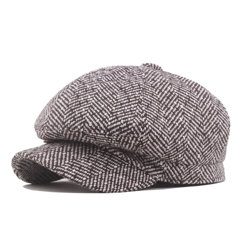 Men's Vintage Style British Style Argyle Curved Eaves Beret Hat