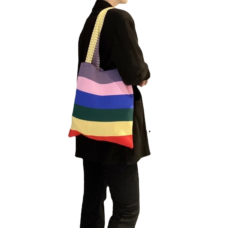 Women's Large All Seasons Polyester Color Block Streetwear Bucket Open Shoulder Bag