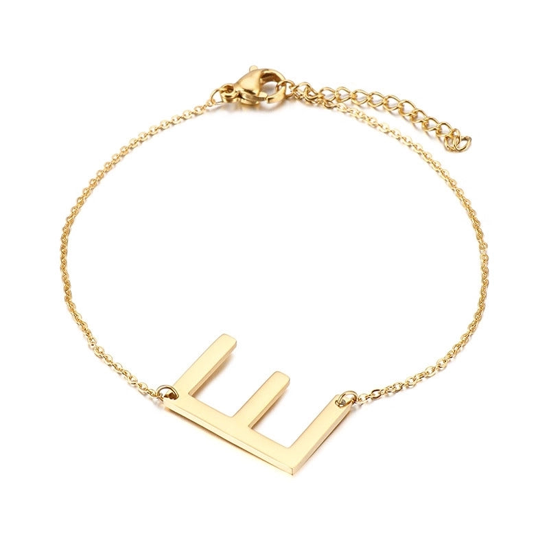 Fashion Letter Titanium Steel 18K Gold Plated Bracelets In Bulk
