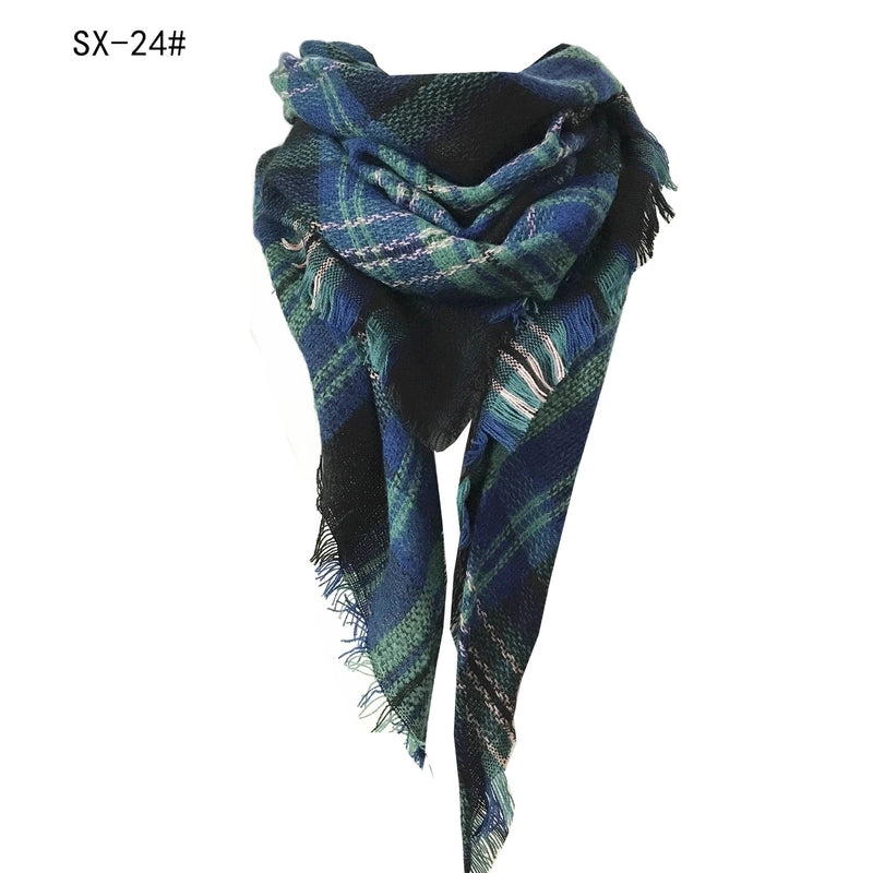 Autumn And Winter Imitation Cashmere Qicaigei Square Scarf Triangular Binder Scarf Women's Neck Warmer Shawl