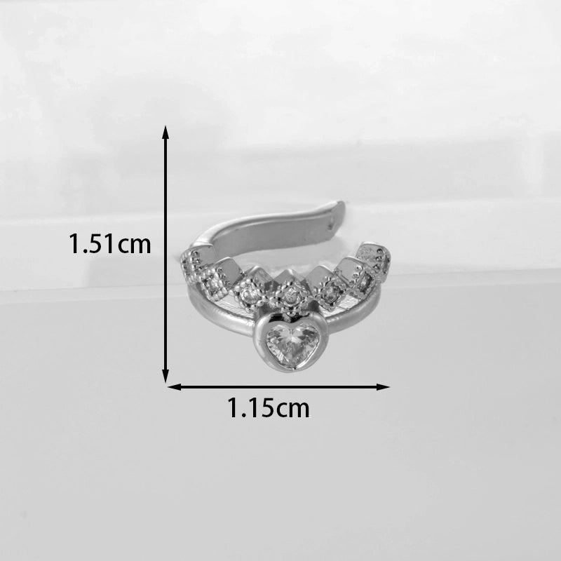 Fashion Flower Inlaid Zircon Copper Earrings