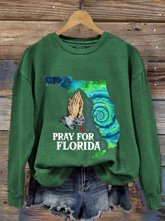 Women's Pray For Florida Printed Sweatshirt