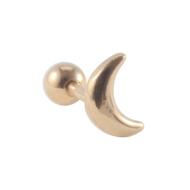 1 Piece Ear Cartilage Rings & Studs Casual Elegant Vacation Star Moon 304 Stainless Steel Plating 18K Gold Plated Lip Rings Ear Cartilage Rings & Studs