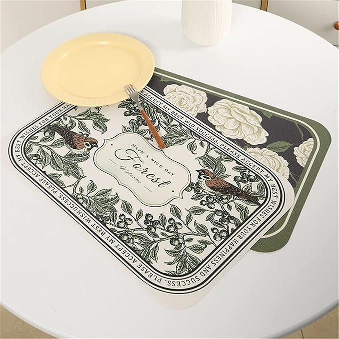 2pc Leather Placemats-Jasmin Flower(SA2405-262)