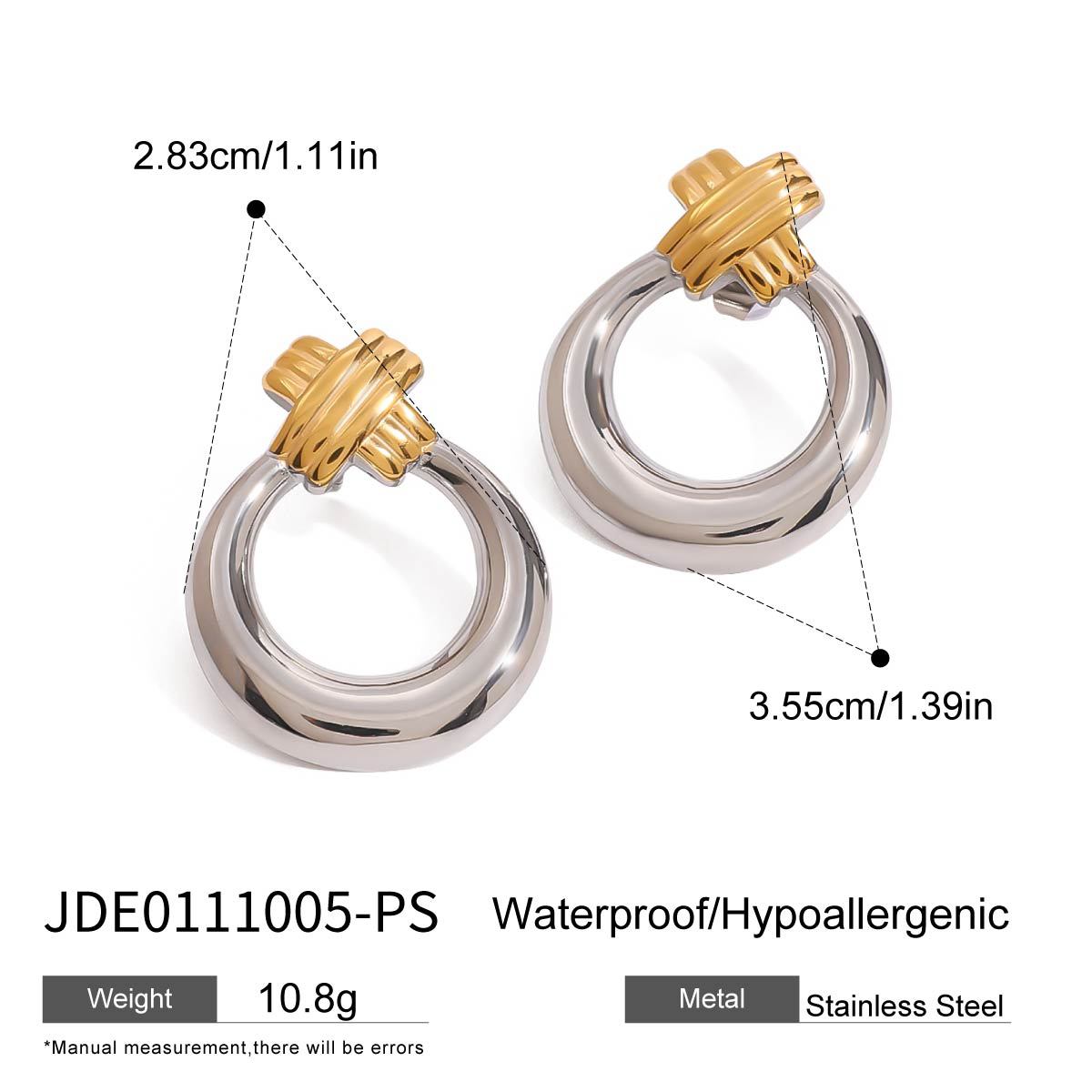 Stainless Steel Color Matching Circle Earrings Niche Earrings Titanium Steel Earrings Earrings