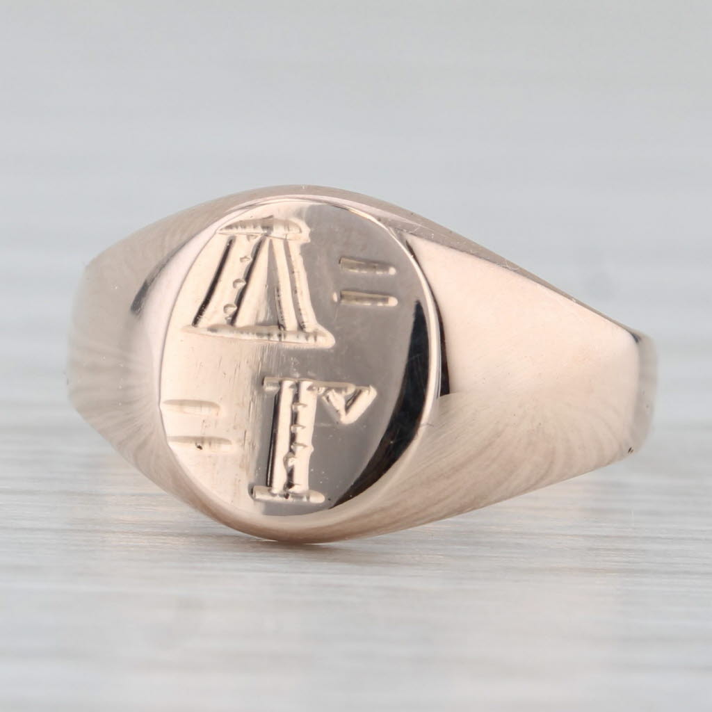 Vintage Delta Gamma Sorority Signet Ring 10k Rose Gold Size 5