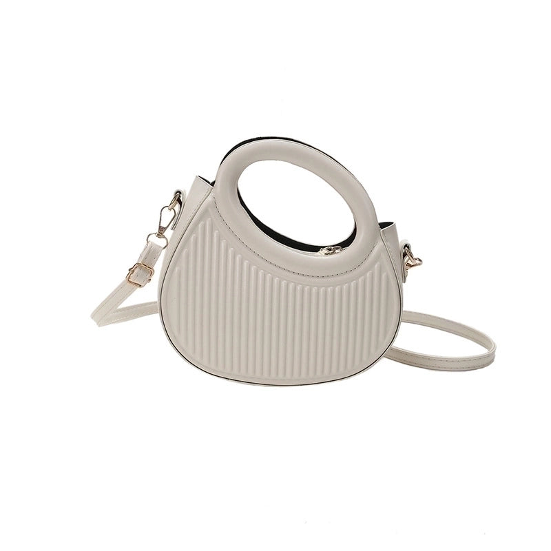Women's Small All Seasons Pu Leather Solid Color Streetwear Shell Zipper Shoulder Bag Handbag Saddle Bag
