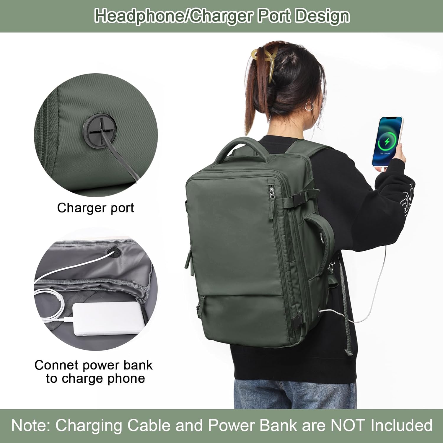 Large Travel Backpack for Women Men, Expandable 40L Carry On Backpack, 17 Inch Laptop Backpack College Bookbag, Waterproof Travel bag as Person Item Flight Approved