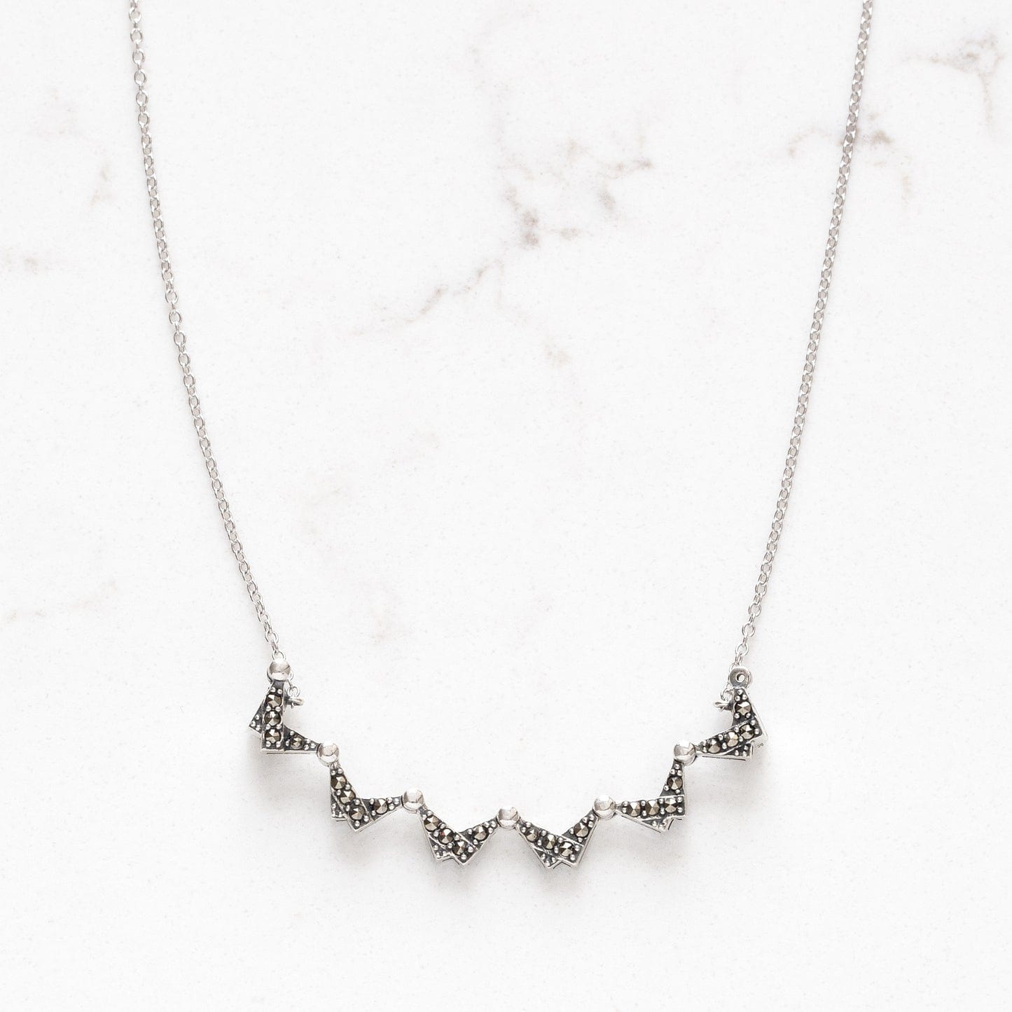 Butterfly Star of David Necklace - Marcasite