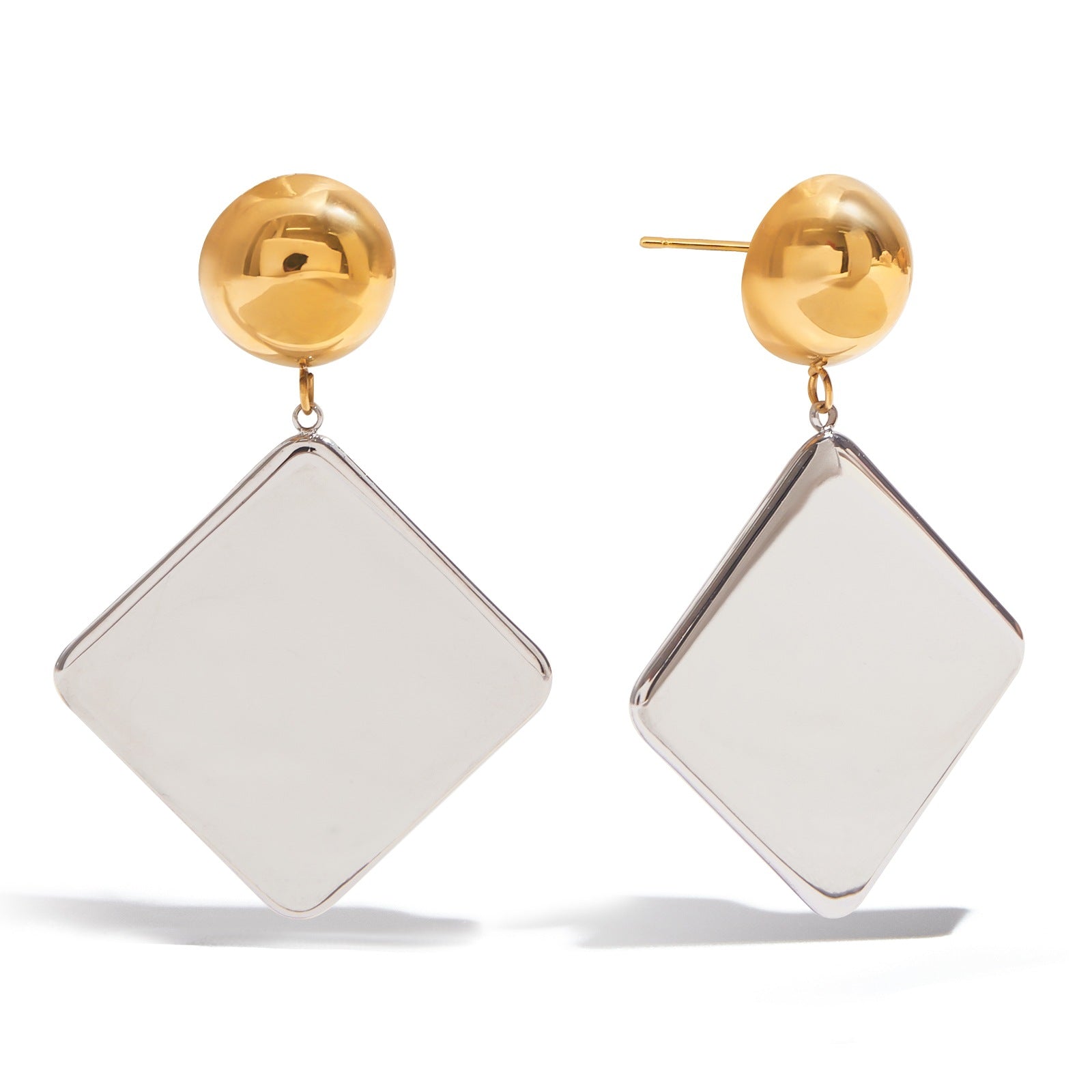 Color Matching Geometric Retro Earrings Earrings Stainless Steel Earrings Titanium Steel