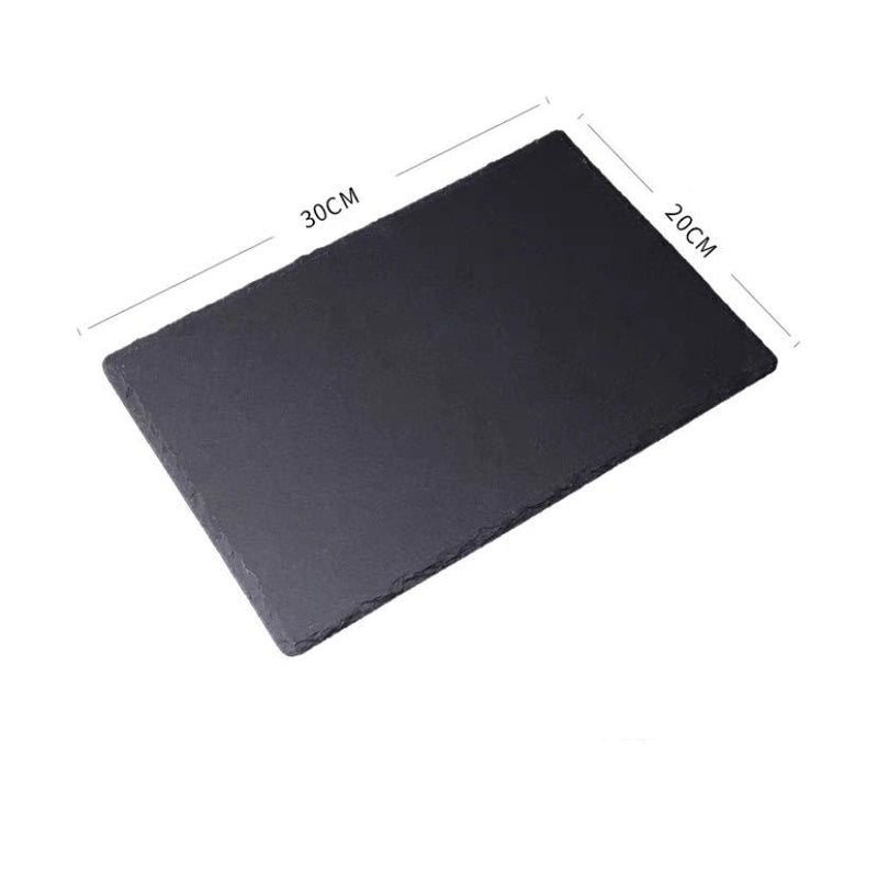 Slate Dinner Plate Dessert Sushi Plate Western Food Black Slate Plate Tableware Flat Plate Barbecue Steak Plate