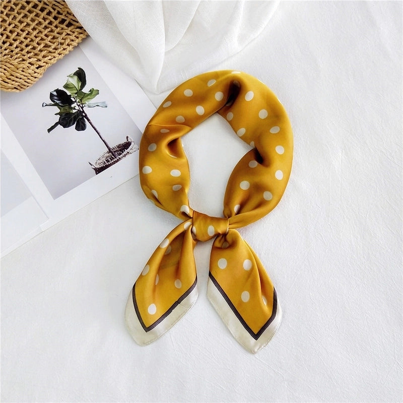 Women's Minimalist Printing Satin Silk Scarf