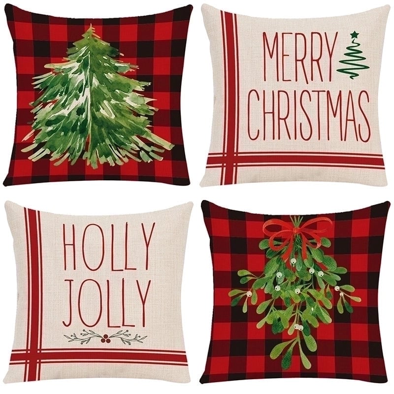 Fashion Christmas Tree Letter Elk Polyester Pillow Cases