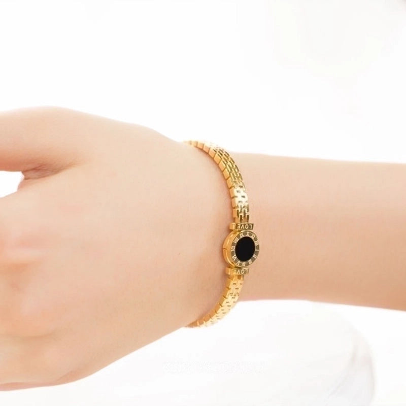 Minimalist Round Titanium Steel Plating Bangle 1 Piece