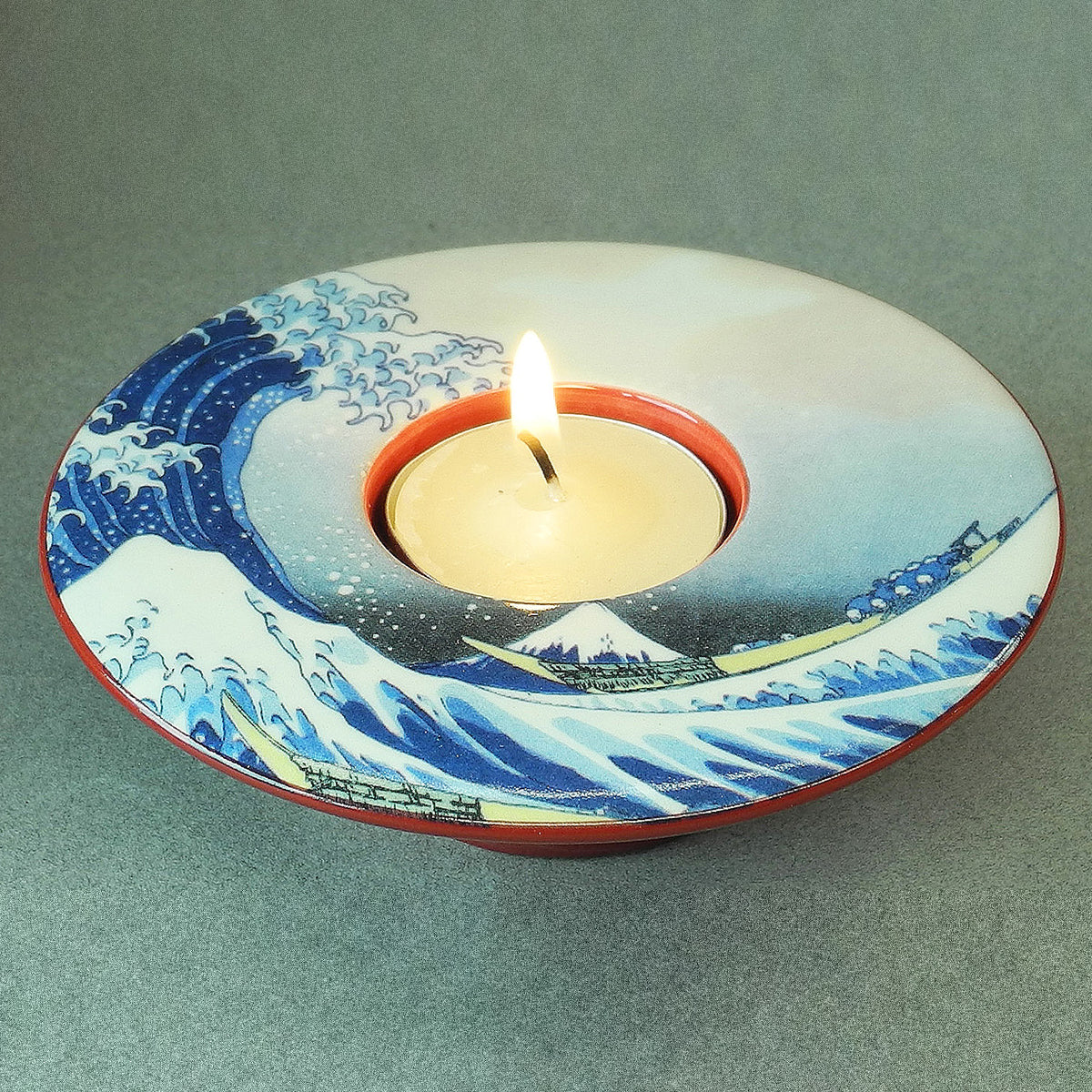 Hokusai Great Wave off Kanagawa Dish T-Light