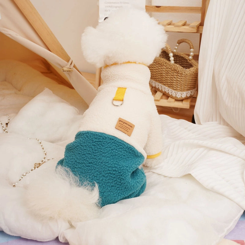 Casual Fleece Color Block Pet Clothing