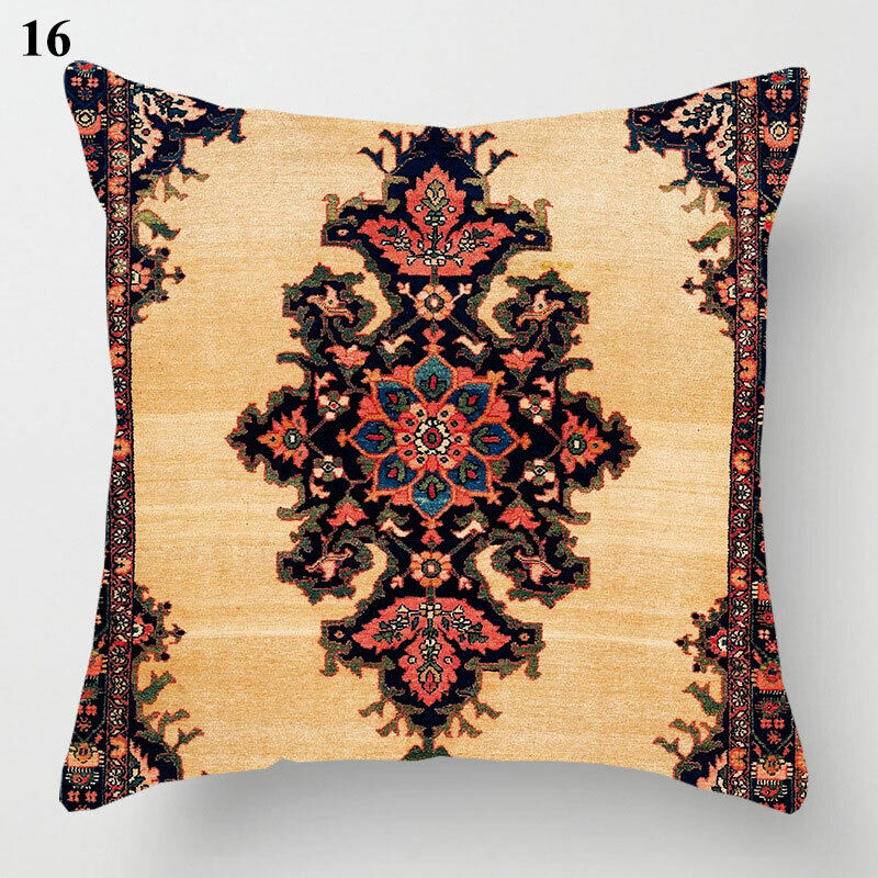 Ethnic Boho Mandala Print Linen Throw Pillow Case Sofa Cushion Cover Home Decor！