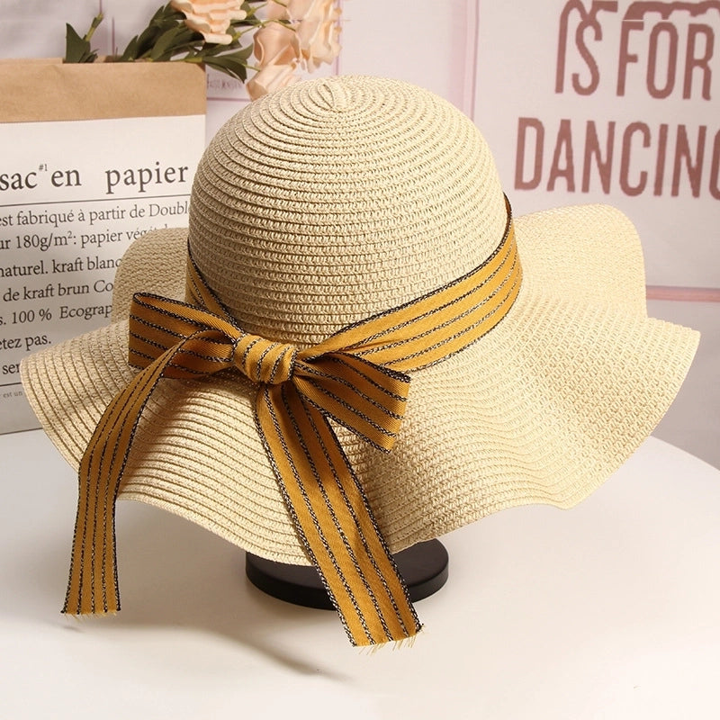Women's Elegant Minimalist Color Block Wide Eaves Sun Hat