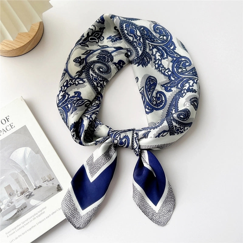Women's Cartoon Style Cute Minimalist Printing Polyester Printing Silk Scarf