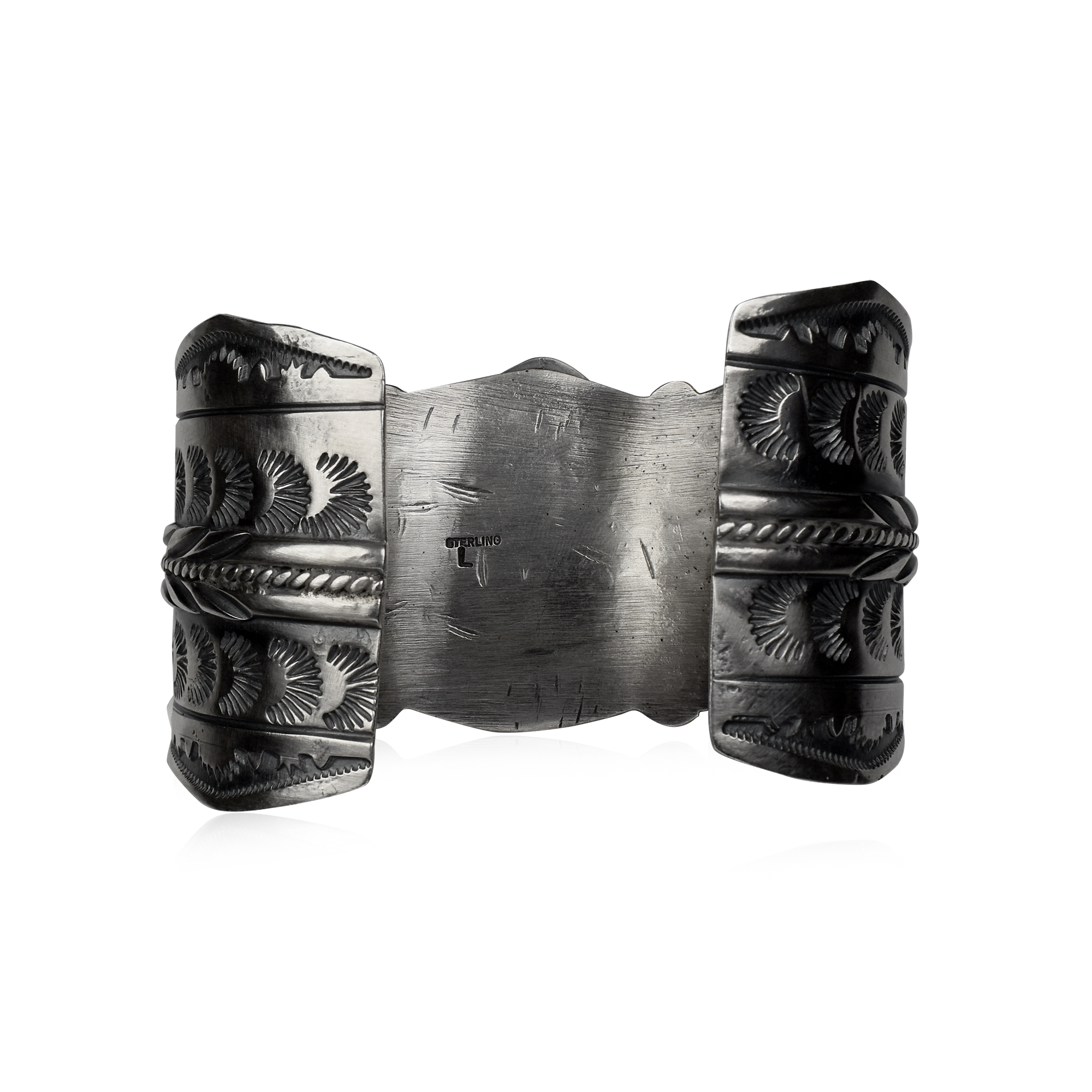 Dry Creek  Three Stone Stamped & Tooled Cuff