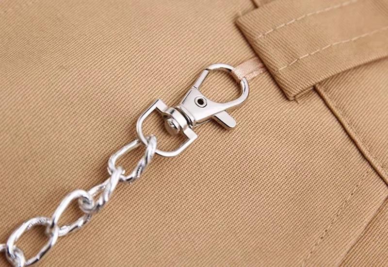 High Waisted Straight Trouser With Chain
