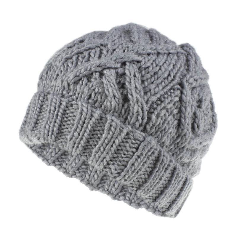 Explosions Diamond Square Soft Coarse Wool Knitted Hat Women's Hat Fashion Autumn And Winter Wool Hat