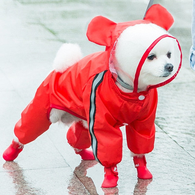 Hooded Raincoat/Shoes for Dogs