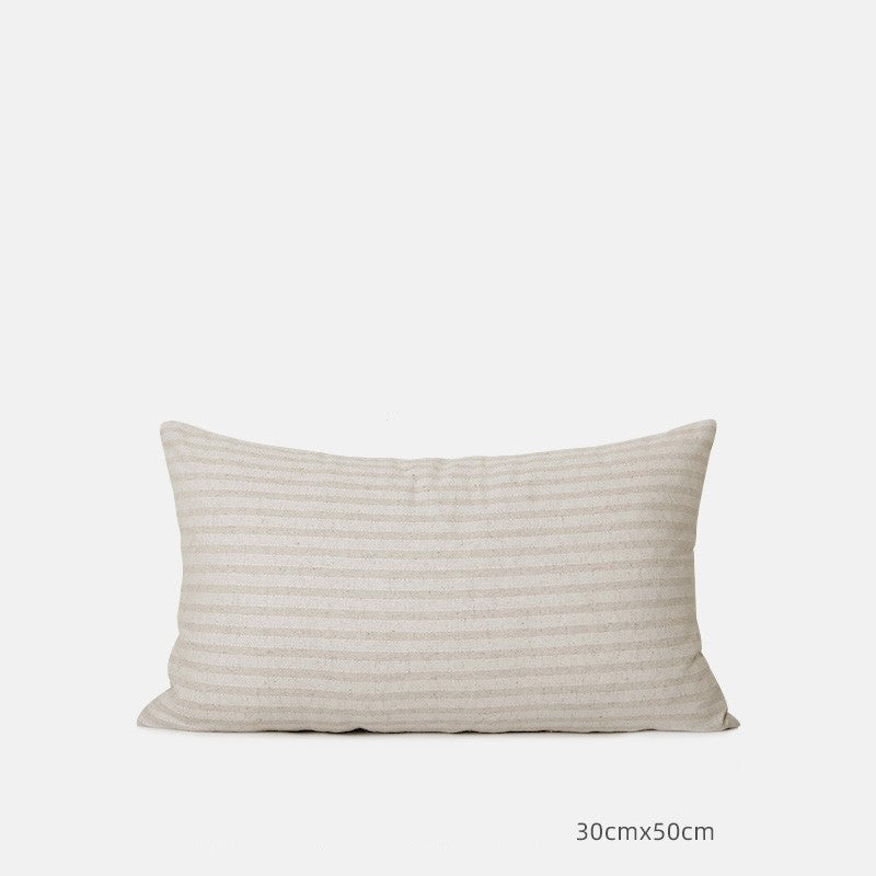 Chic Striped Cotton-Linen Blend Pillow