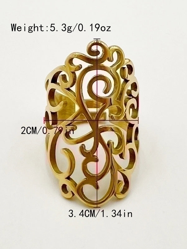 3 Pieces 304 Stainless Steel 14K Gold Plated Retro Minimalist Plating Hollow Out Infinity Star Heart Shape Rings