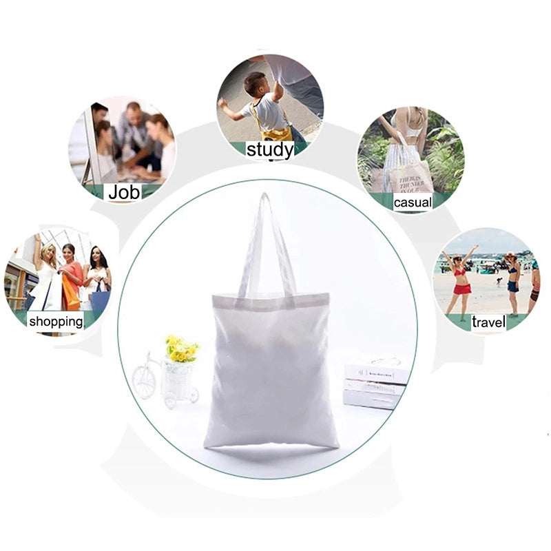 Women's Large Canvas Printing Flower Butterfly Streetwear Square Open Canvas Bag
