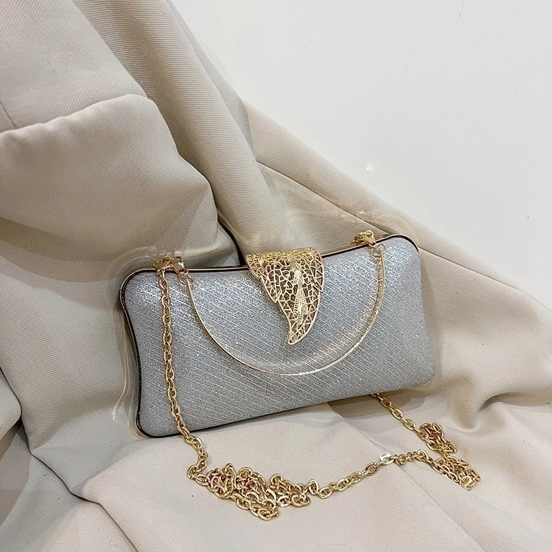 Silver Black Gold PVC Resin Fabric Solid Color Square Evening Bags