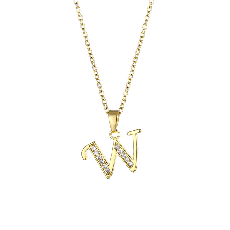 Minimalist Letter Text Number Stainless Steel Electroplating Necklaces