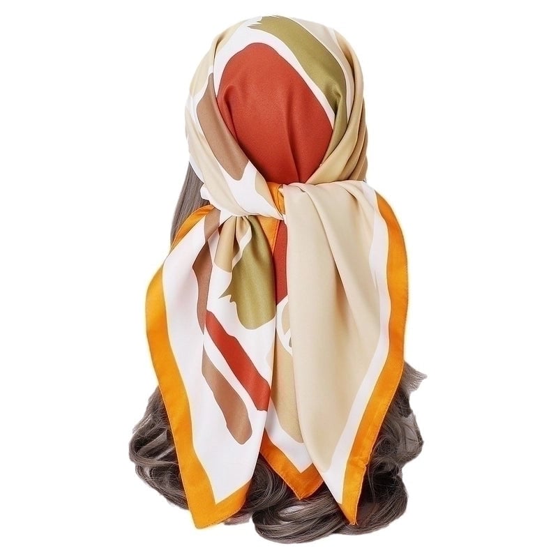 Women's Casual Color Block Twill Silk Scarf