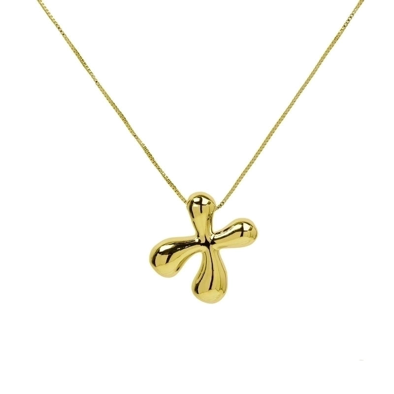 Copper 18K Gold Plated Minimalist Letter Plating Pendant Necklace