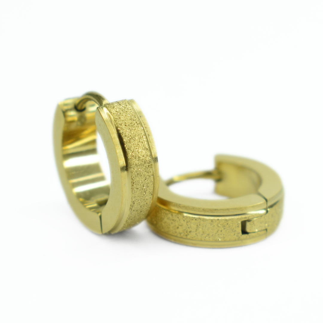 10mm Chunky glitter hoops - Gold