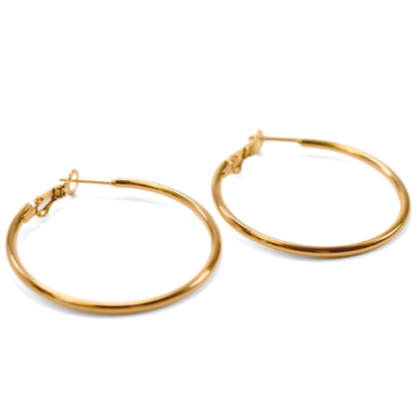 45mm Clasped hoops - Gold
