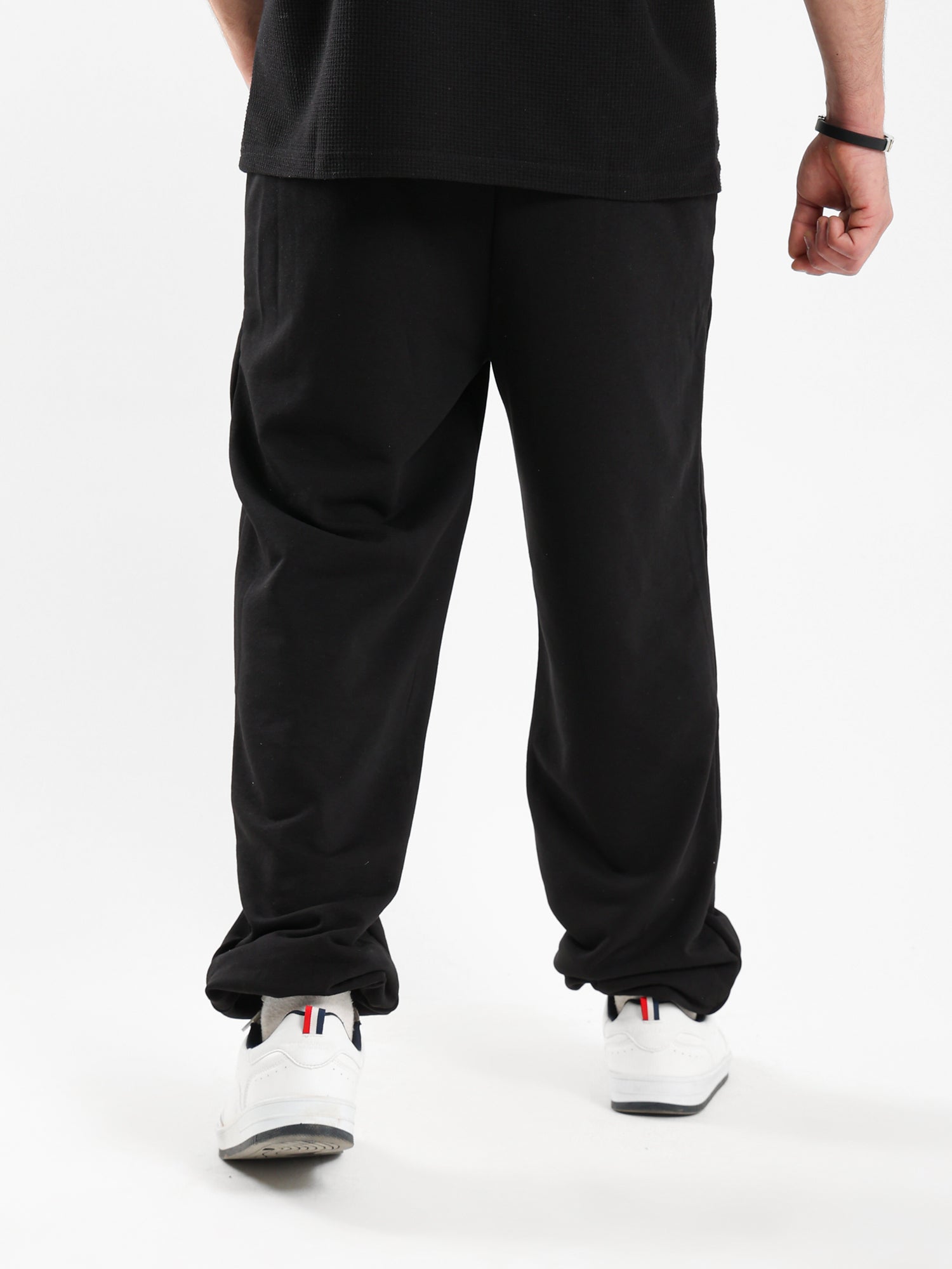 Elastic Waist Sweatpants with Ribbed Hem