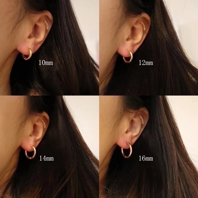 1 Pair Minimalist Round Plating 201 Stainless Steel 18K Gold Plated Hoop Earrings