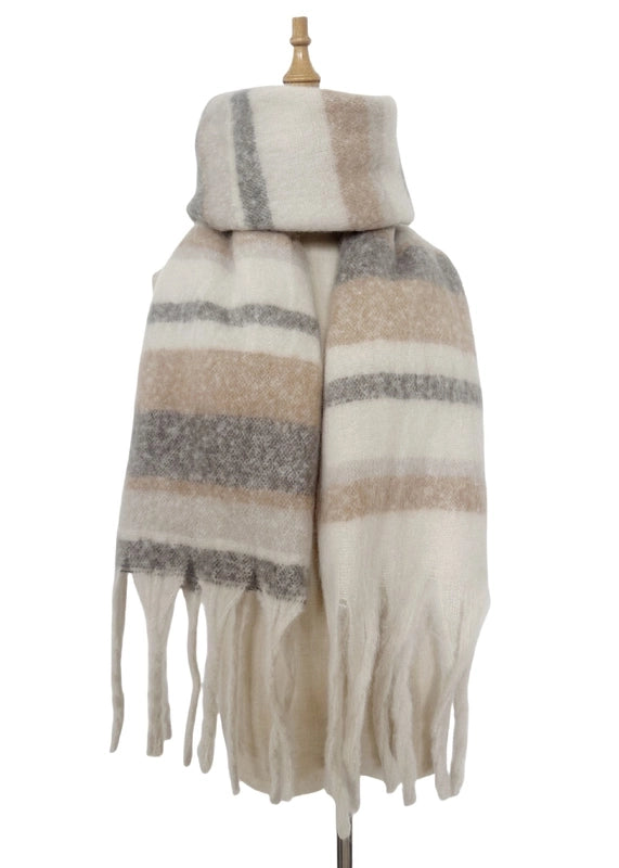Women's Elegant Basic Stripe Polyester Scarf